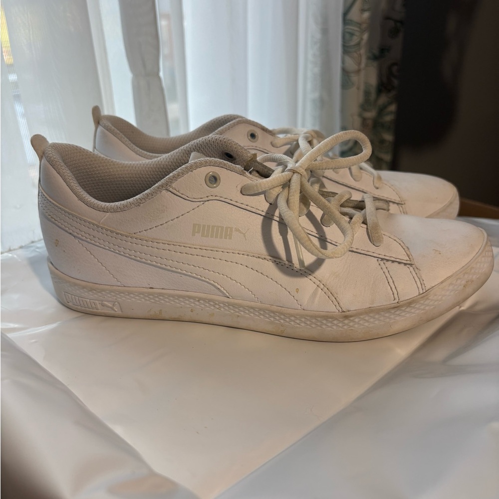 Puma Classic White Lace-Up Sneakers